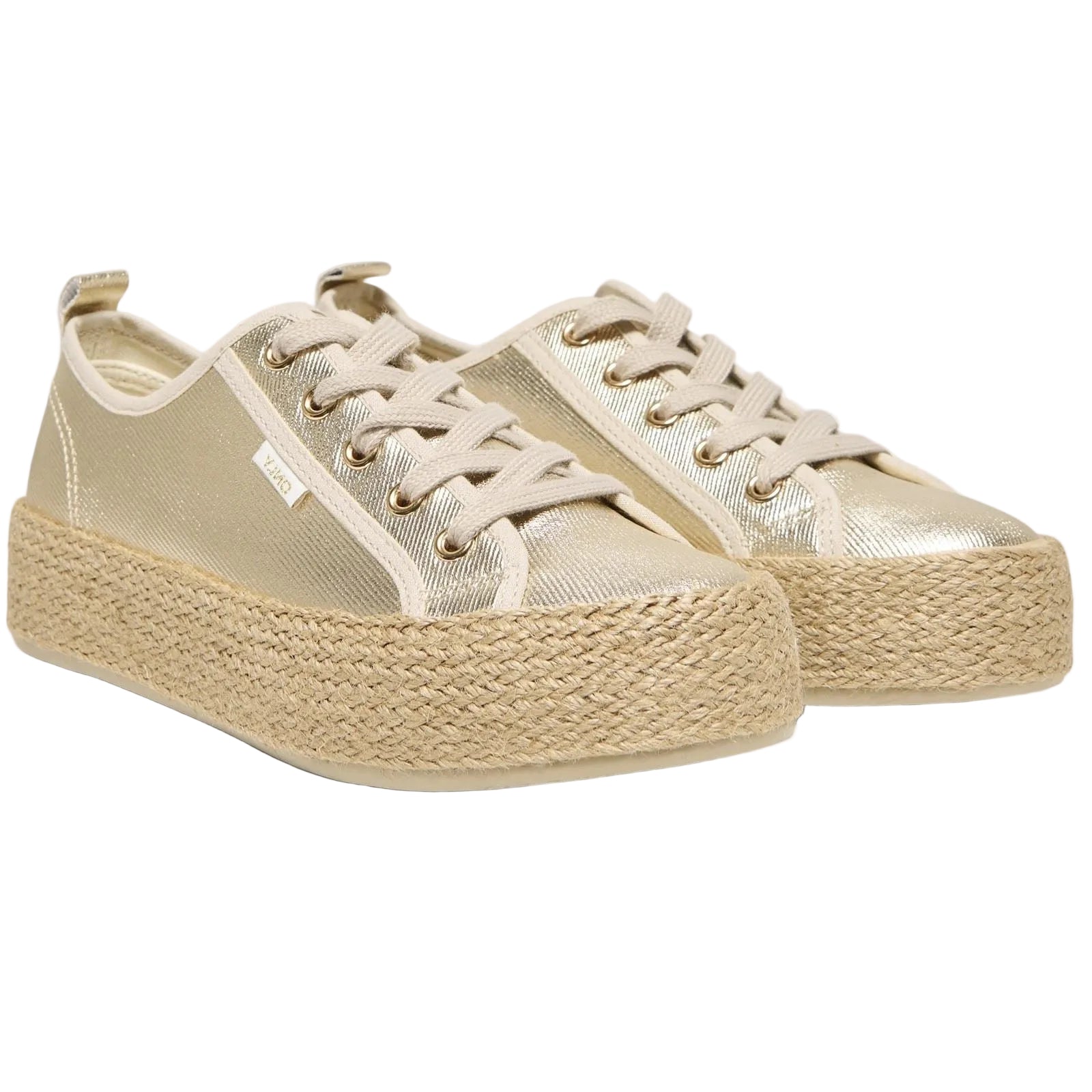 ONLY IDA 1 Damen Turnschuhe Aus Goldener Baumwolle