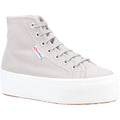 Superga 2708 HI Top Baumwoll Damen Stiefel In Grau Colomba/Weiß Avorio