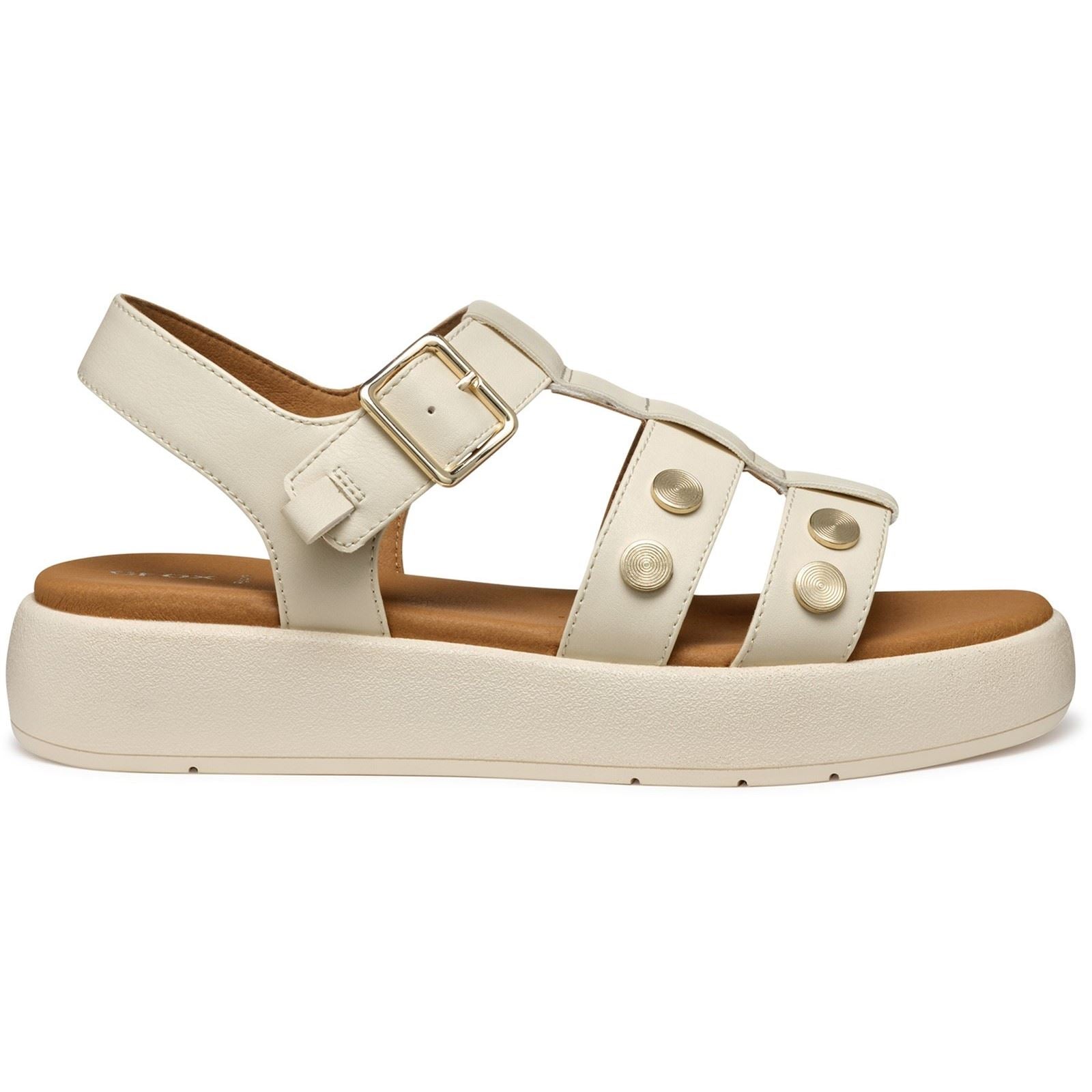 Geox D CAMALEI Synthetische Polyurethan Damen Papyrus Sandalen