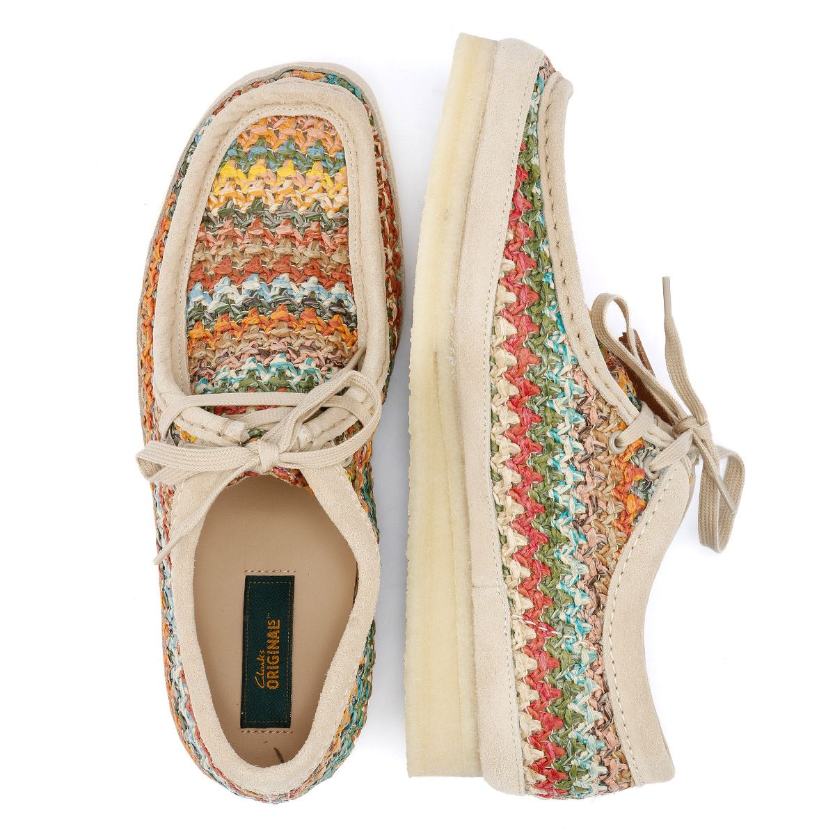 Clarks Originals Wallabee Raffia Herren Mehrfarbige Schnürschuhe