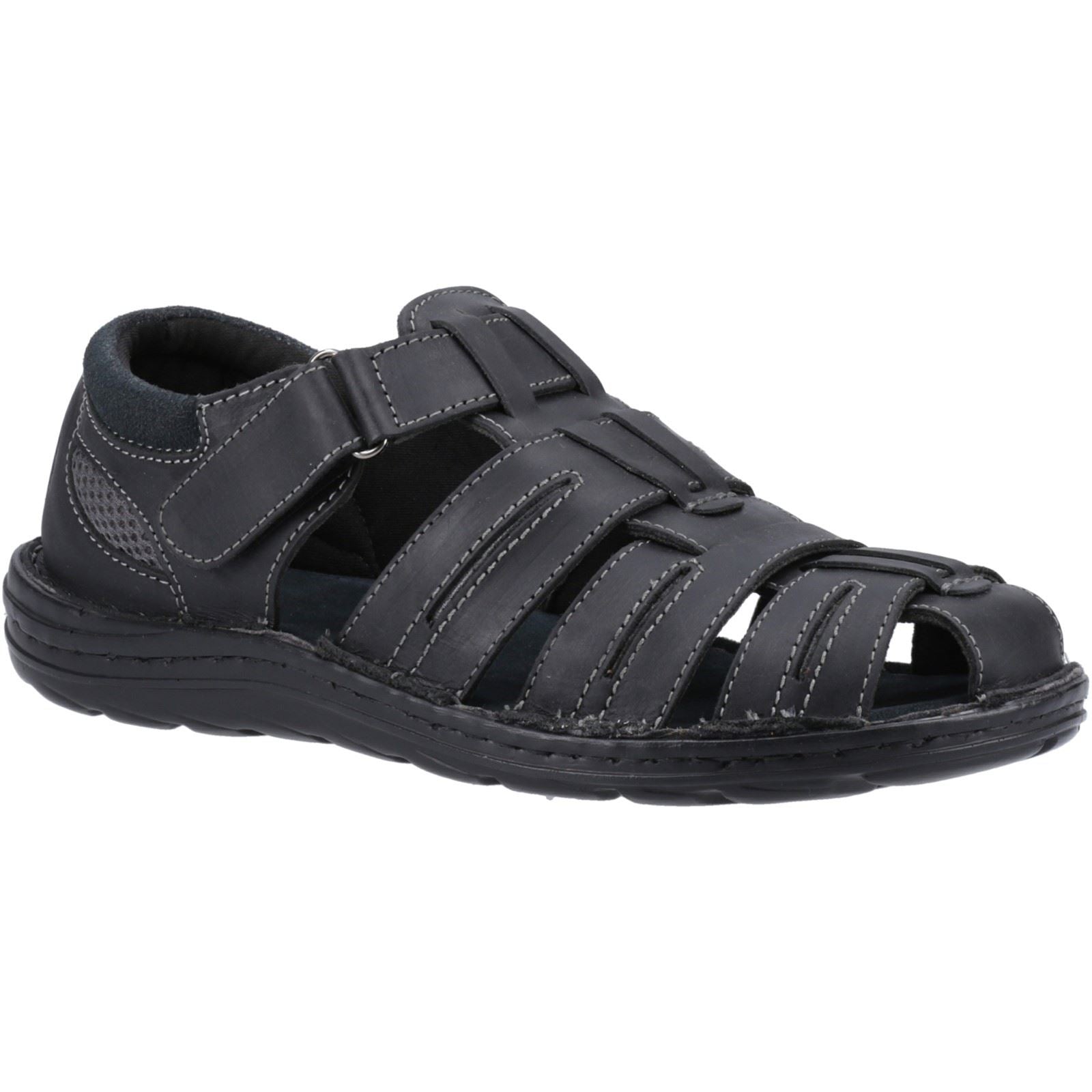 Hush Puppies Albert Herren Sandalen Aus Schwarzem Leder