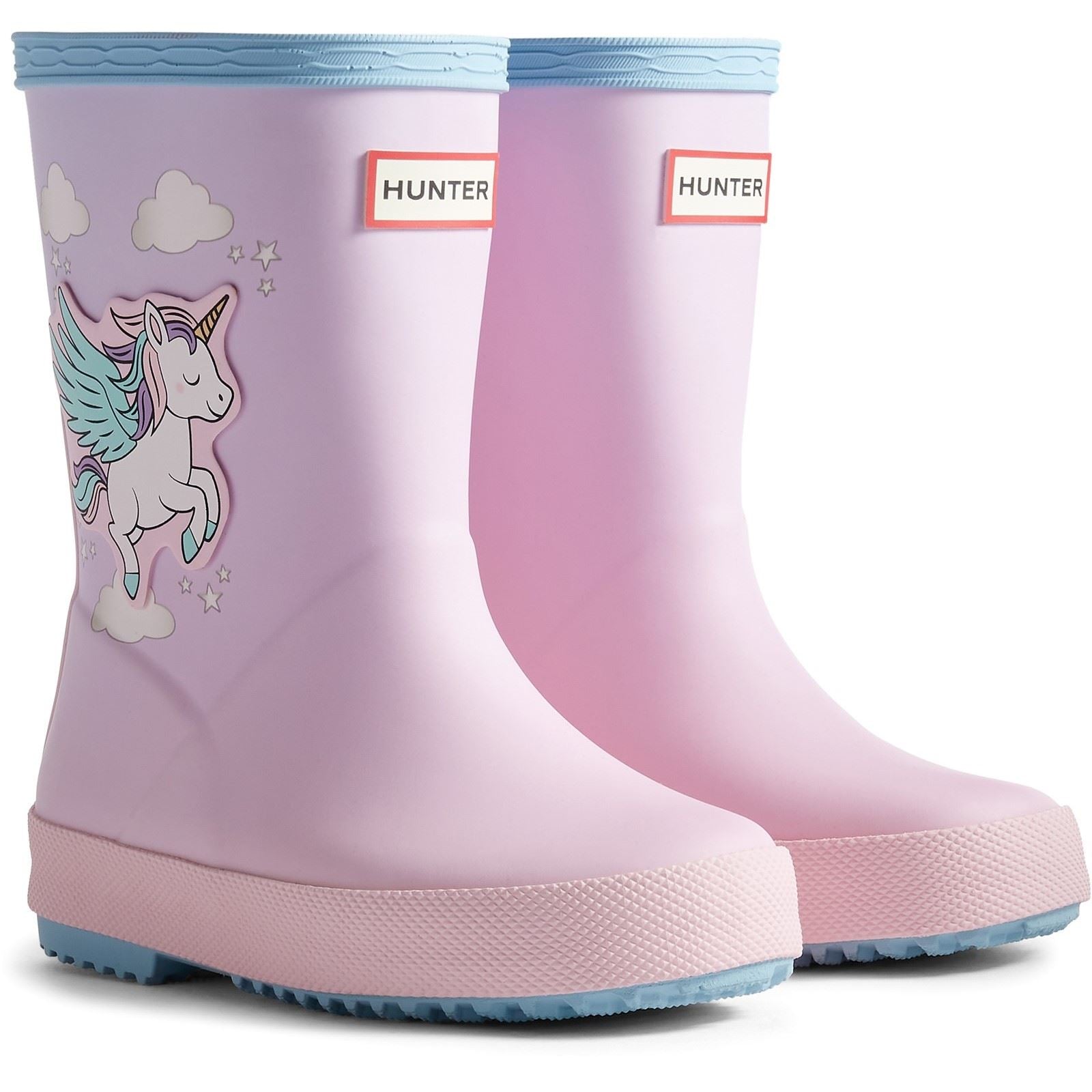 Hunter Kids First Unicorn Print Boot Gummimädchen'S Blaue Frost/ Parfait Pink Gummistiefel