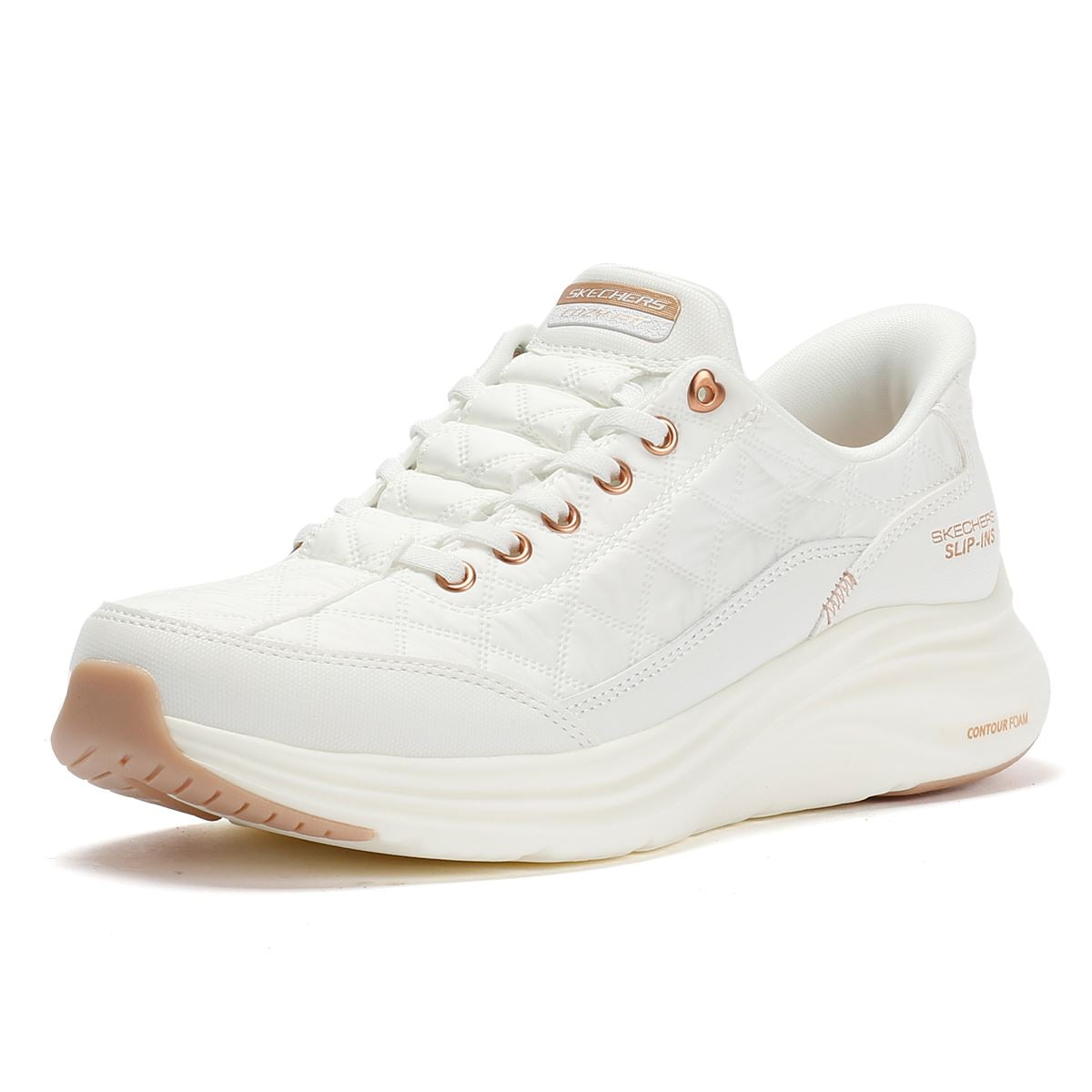 Skechers Slip-Ins Contour Foam Cozy Fit Damen Weiße Sneakers