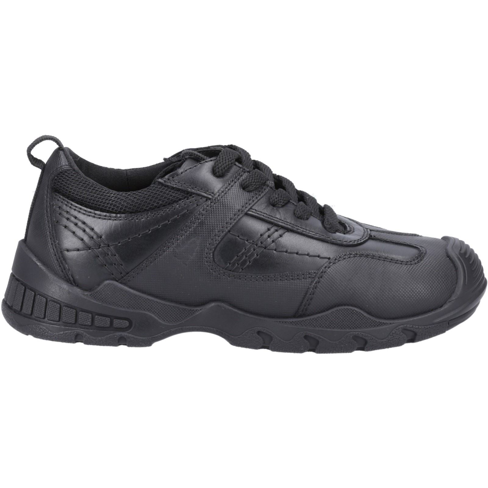 Hush Puppies Travis JNR Die Schwarzen Schnürschuhe Für Jungen Aus Leder