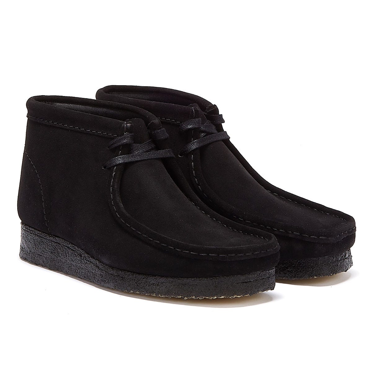 Clarks Originals Wallabee Wildleder Herren Schwarz Stiefel