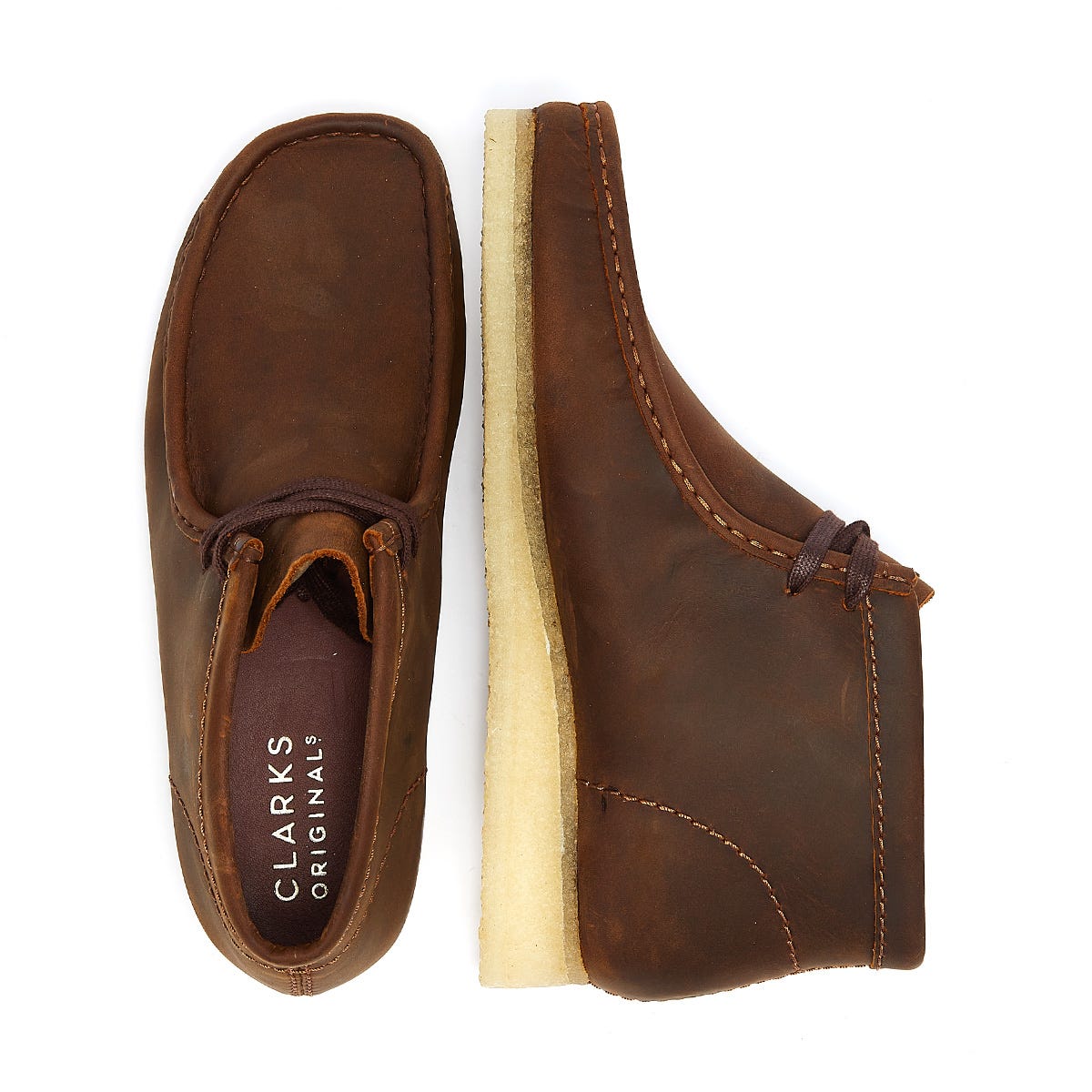 Clarks Originals Wallabee Leder Herren Bienenwachs Braun Stiefel
