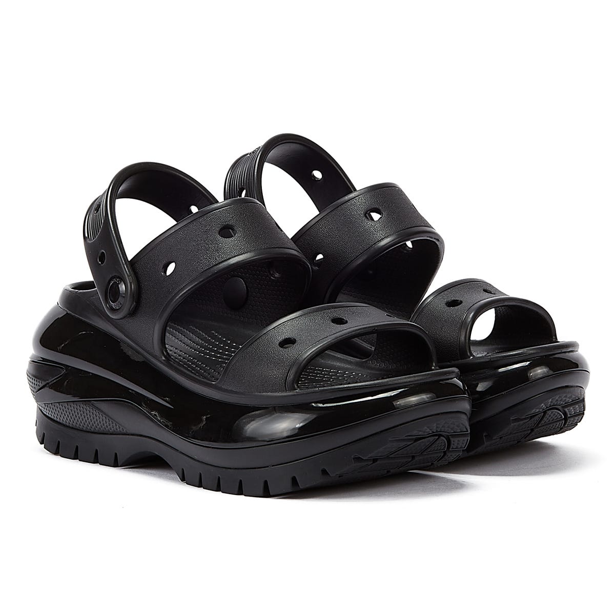 Crocs Classic Mega Crush Damen Schwarz Sandalen