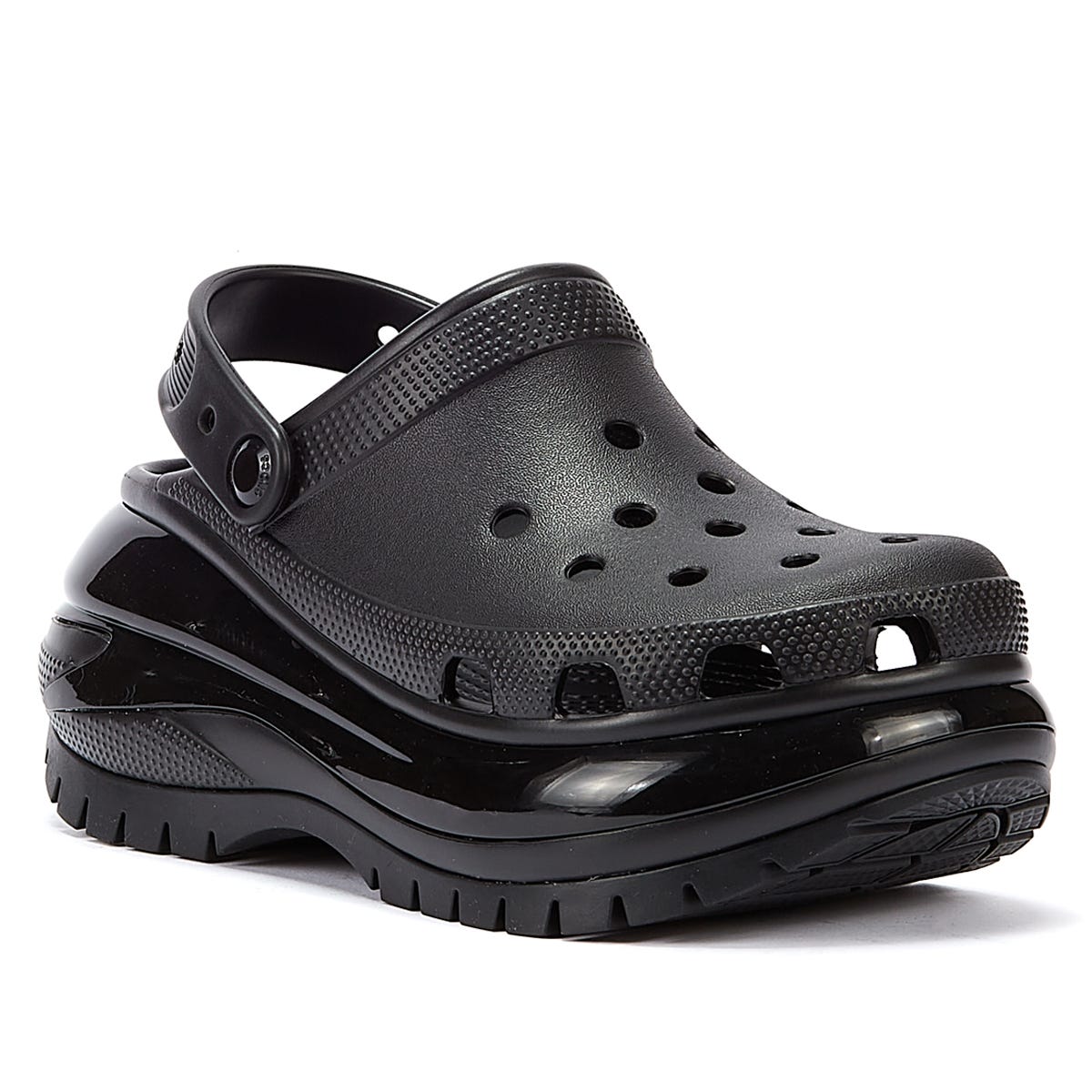 Crocs Classic Mega Crush Damen Schwarz Clogs