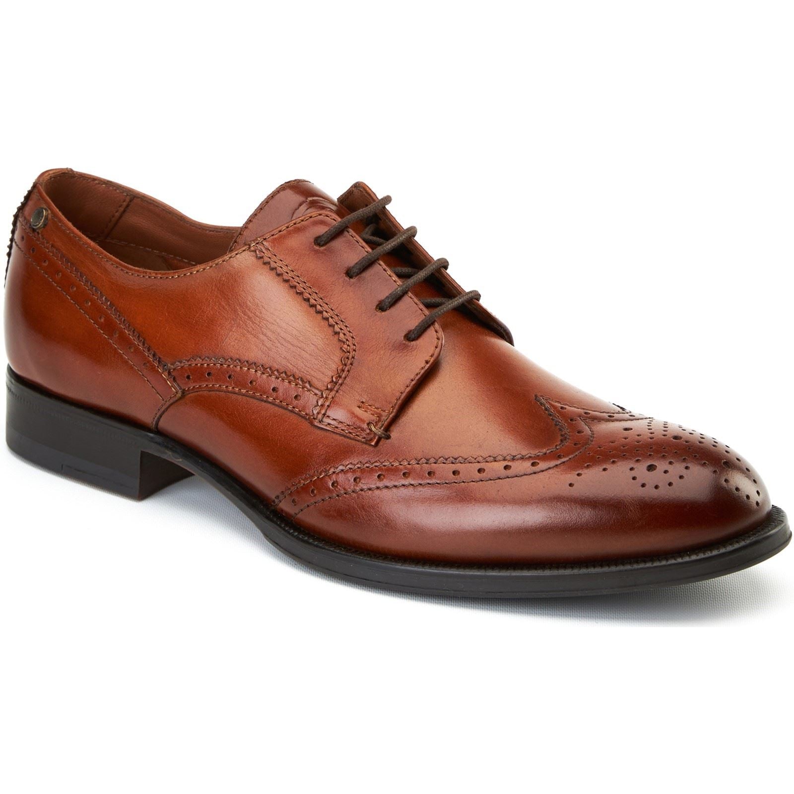 Base London Bell Herren Brogues Aus Gebranntem Tan Leder