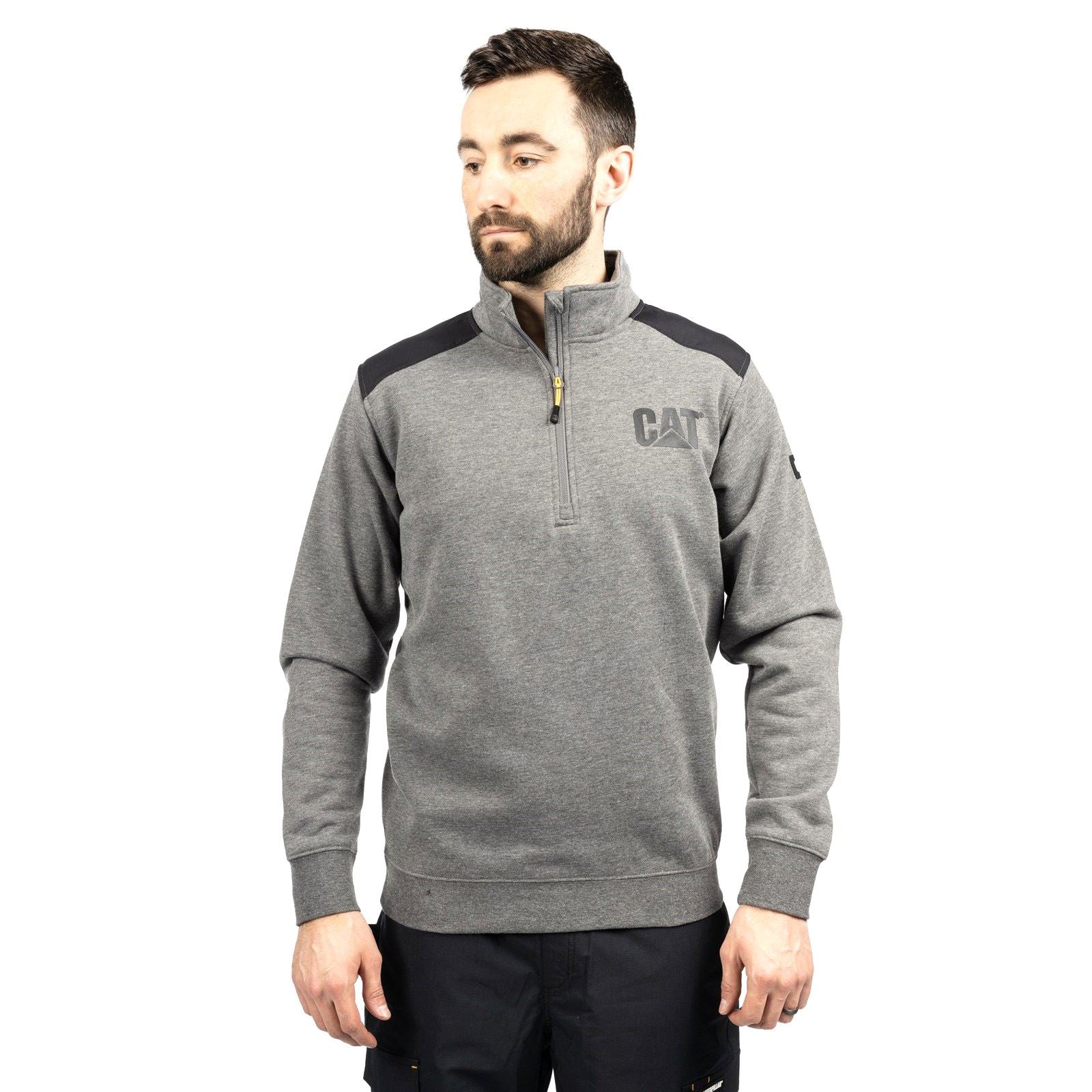 Caterpillar Essential 1/4 Zip Polyester Herren Grau Sweatshirt