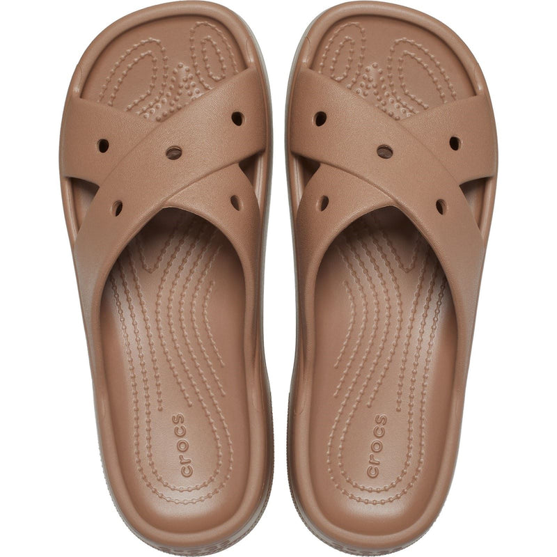 Crocs Classic Cross Strap Thermoplastische Damenmilchschokoladensandalen