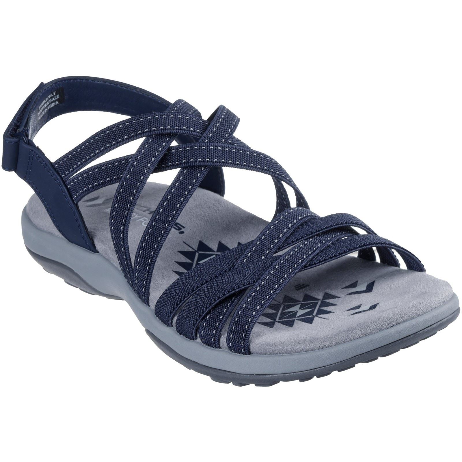 Skechers Reggae Slim - Summer Getaway Polyester Damen Navy Sandalen