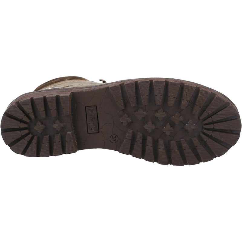 Hush Puppies Annay Leder Damen Khaki Stiefel