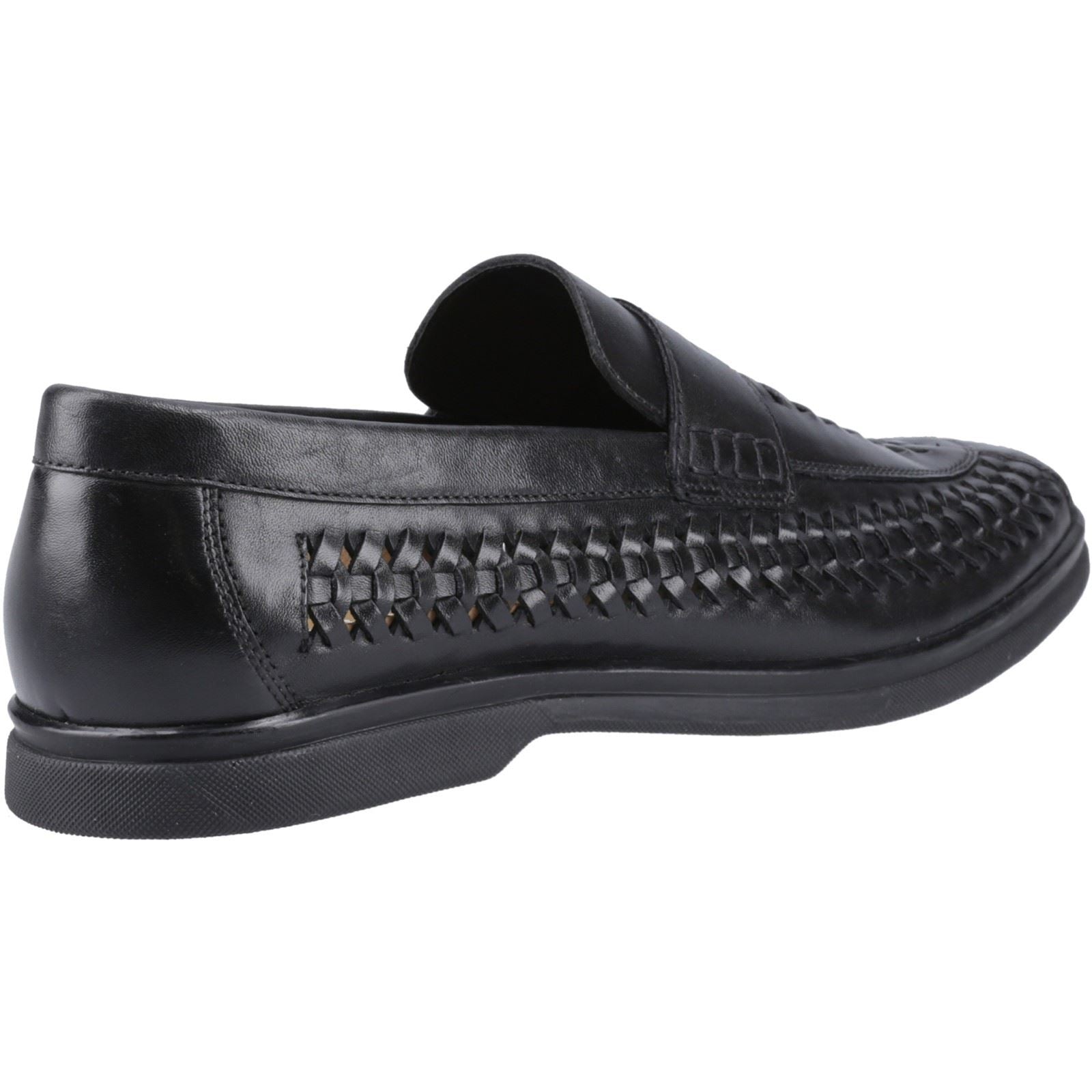 Hush Puppies Bowie Herrenschwarze Lederslipper