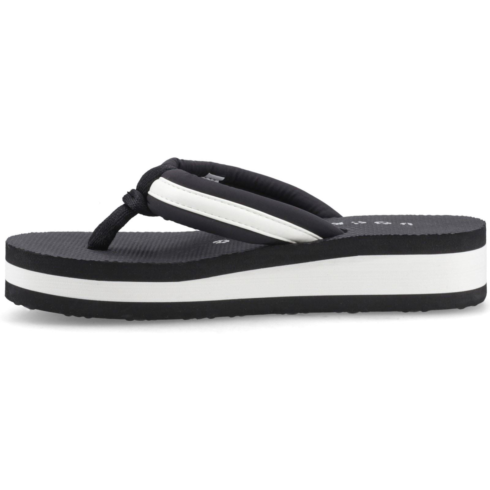Rocket Dog Monica Nylon PU Textil Damen Schwarz/Antik Weiß Flip-Flops