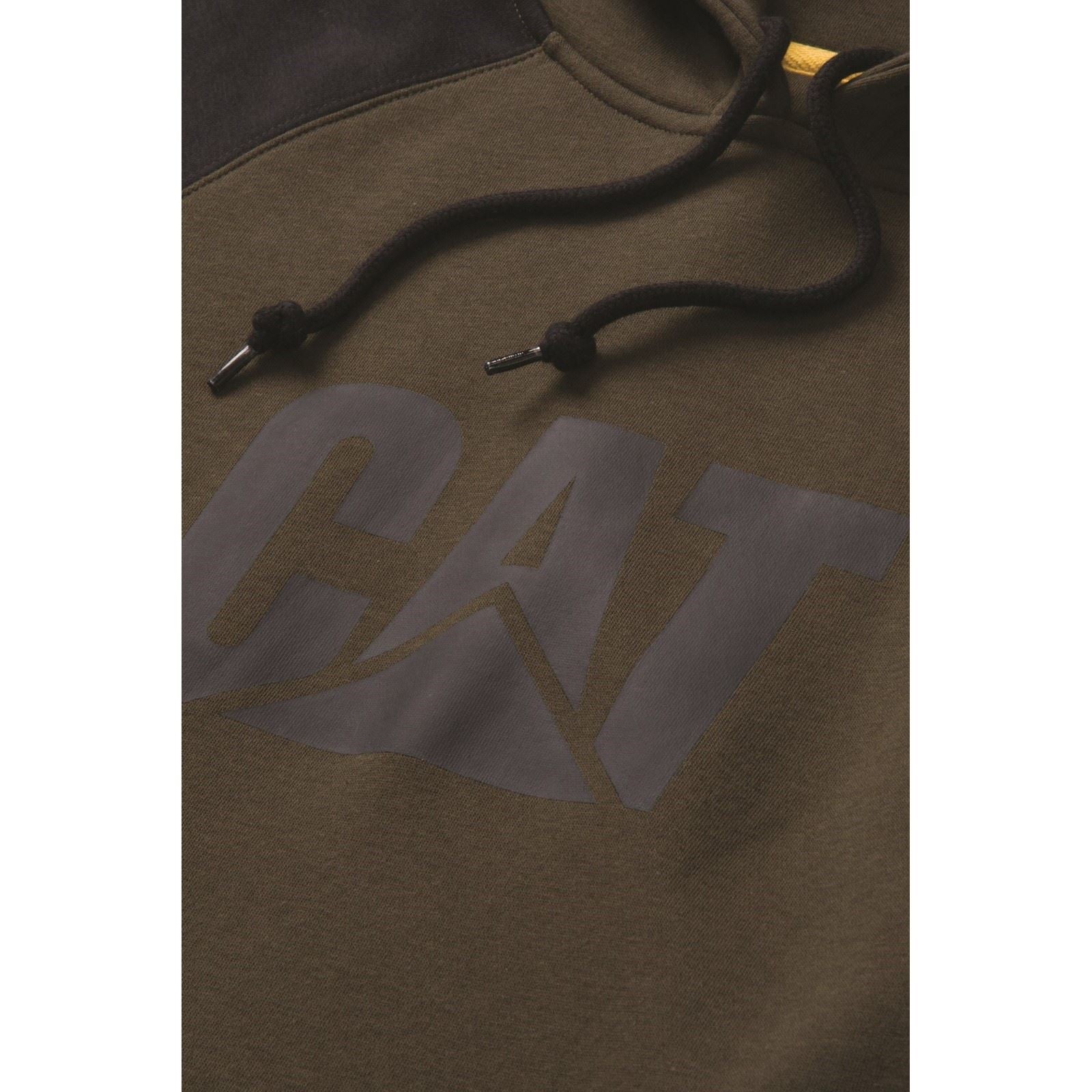 Caterpillar Raglan Baumwolle Herren Grünes Kapuzensweatshirt