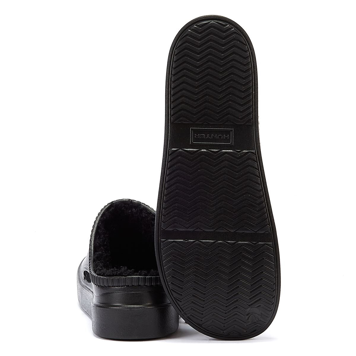 Hunter Bloom Gefütterte Schwarze Clogs
