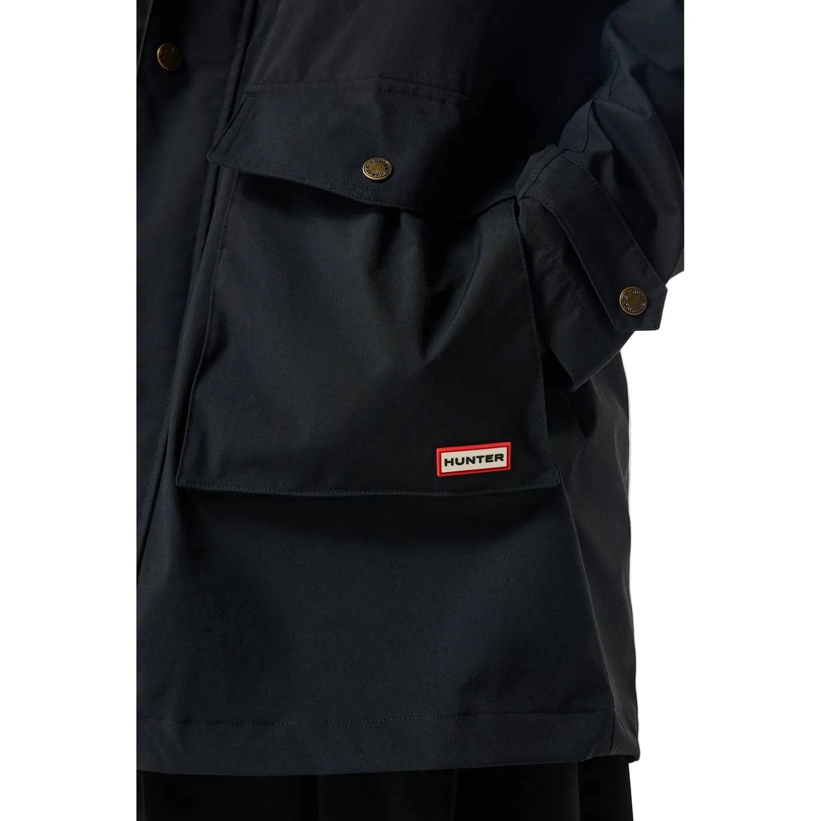 Hunter Lightweight Waterproof Herren Schwarze Regenparkas