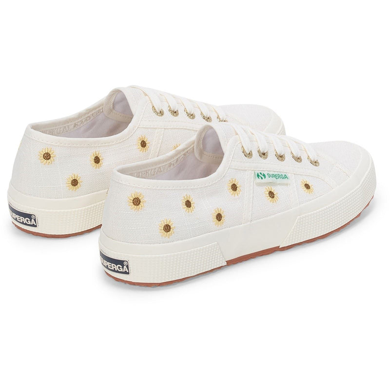 Superga Embroidery Linen Sunflower Damen-Sneaker Aus Leinen In Weiß