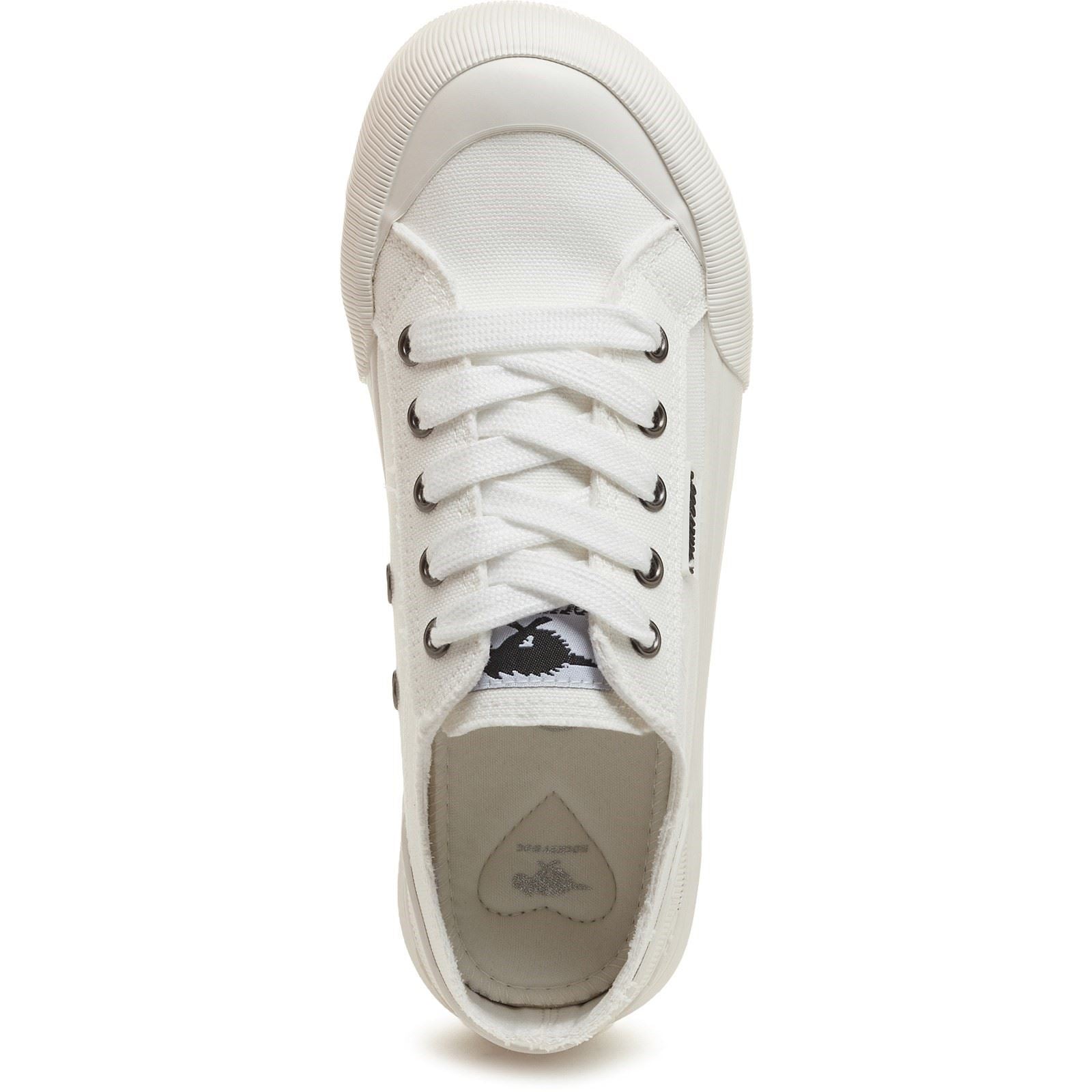 Rocket Dog Jazzin Plus 12A Damen Sneaker Aus Weißer Baumwolle