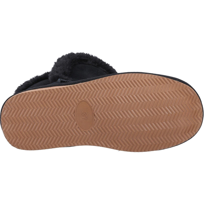 Hush Puppies Ashleigh Kunstpelz Damen Schwarze Farbe Hausschuhe