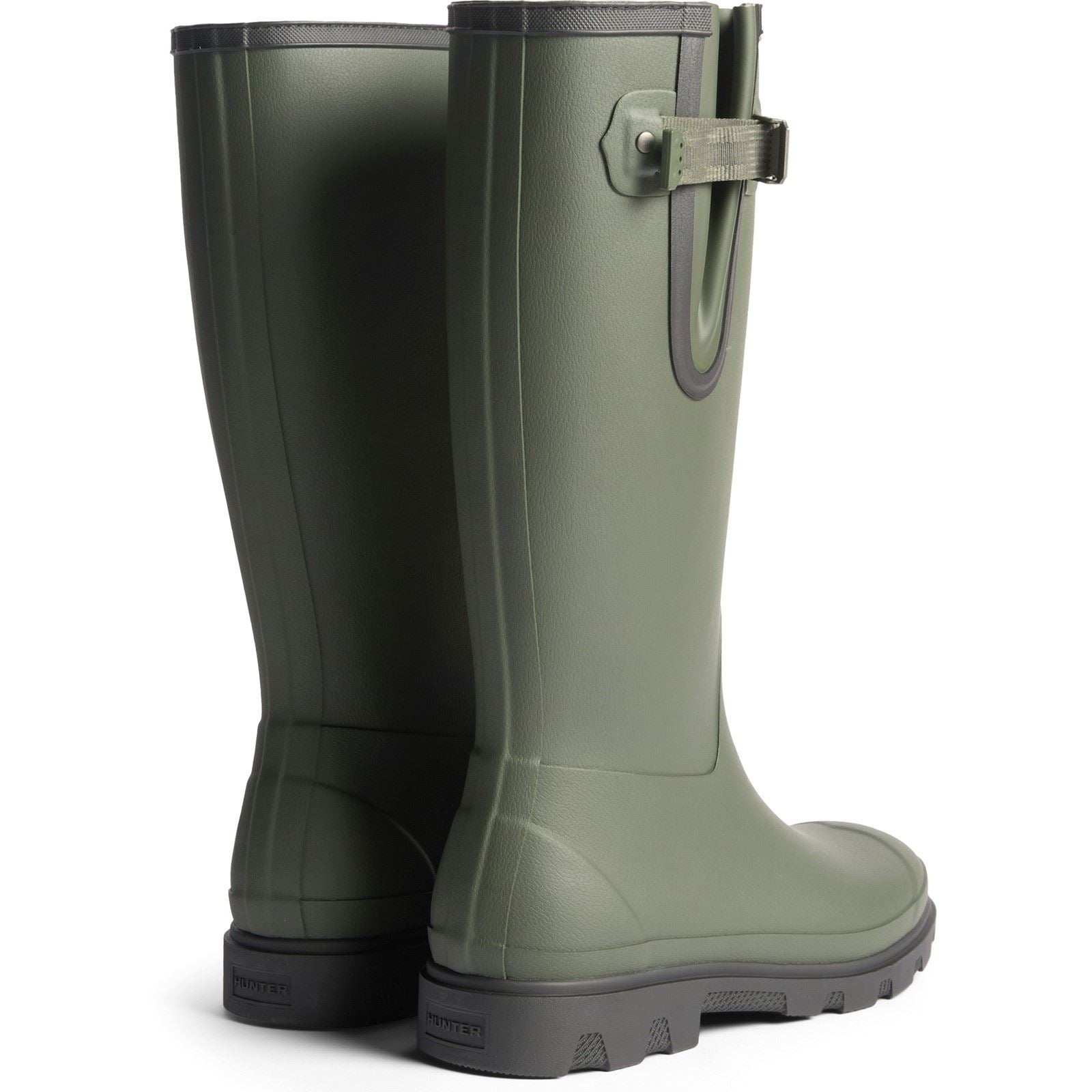 Hunter Field Downpour Gummistiefel Für Damen In Dunkeloliv/Schwarz
