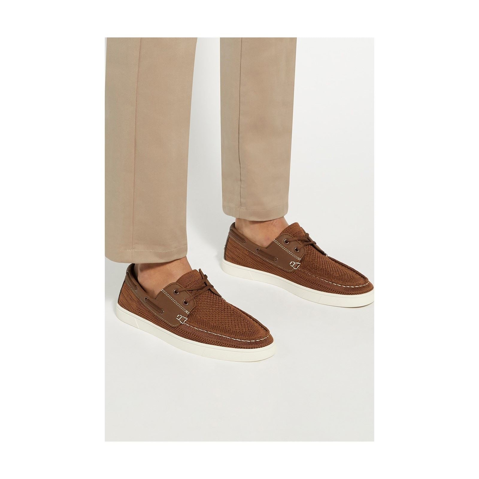 Dune Blaizerss Herren Bootsschuhe Aus Stoff In Braun
