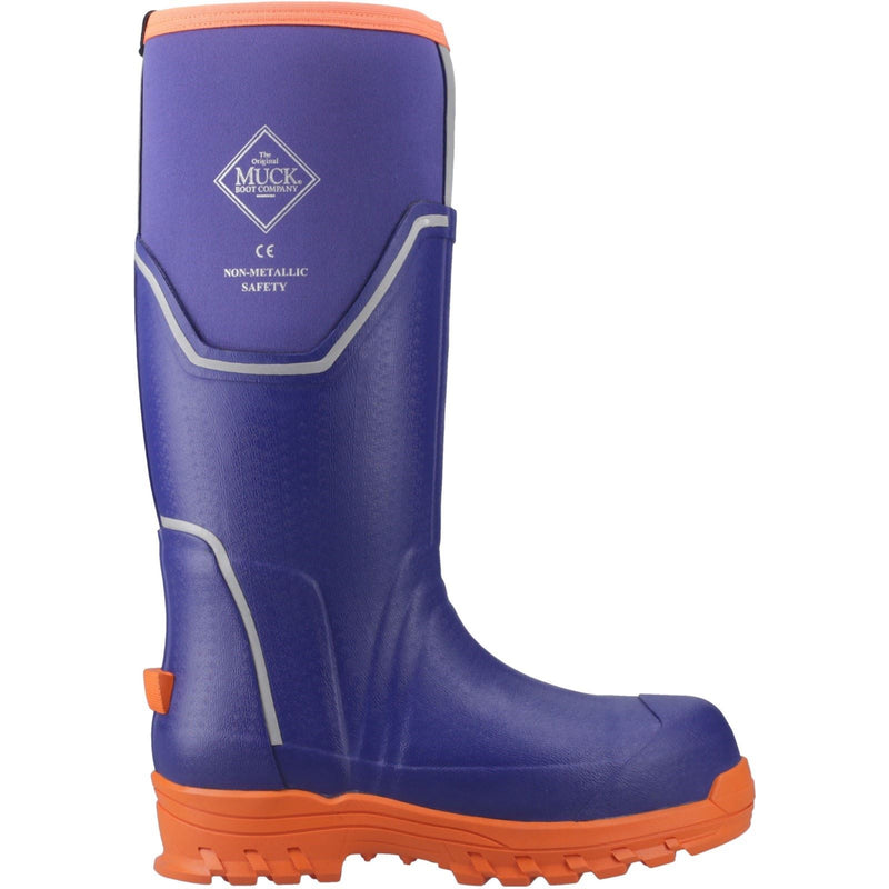 Muck Boots Grit S5 Damen Gummistiefel in Blau/Orange