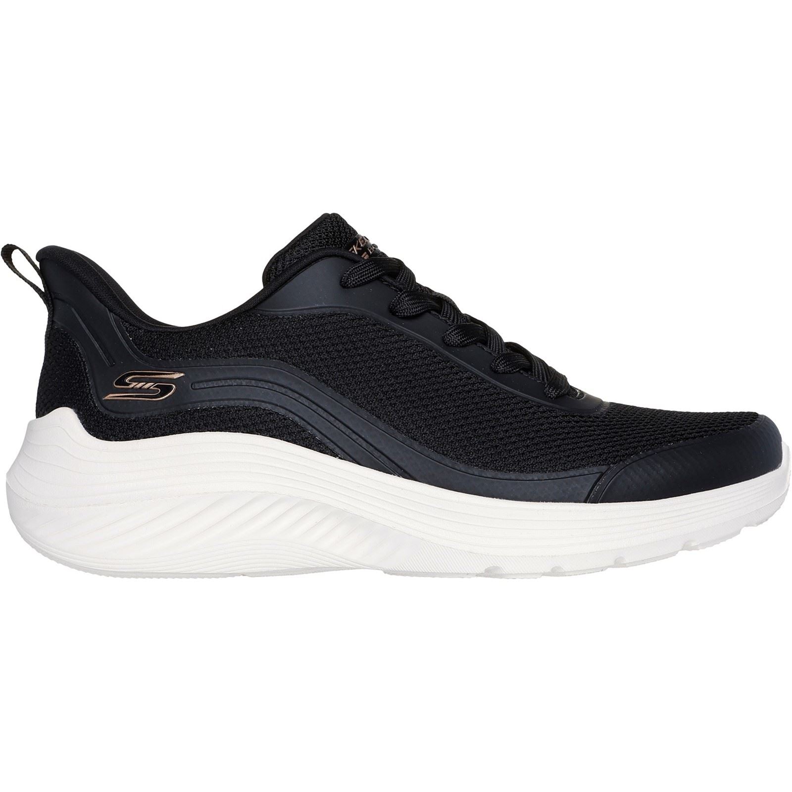 Skechers Bobs Squad Waves Still Wading Textile Damen-Sneaker In Schwarz