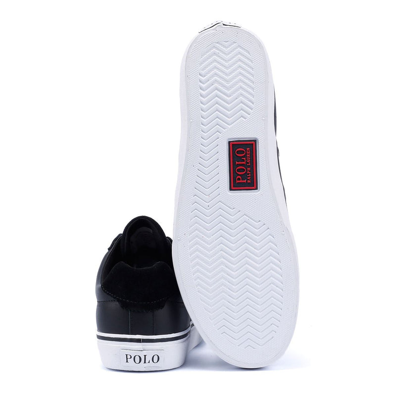 Ralph Lauren Hanford III Schwarze Farbe Ledersneaker Für Herren