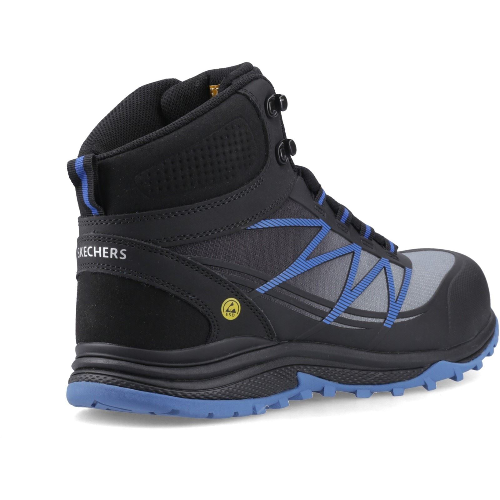 Skechers Workwear Puxal Firmle Leder Herren Schwarz/Blaue Sicherheitsschuhe
