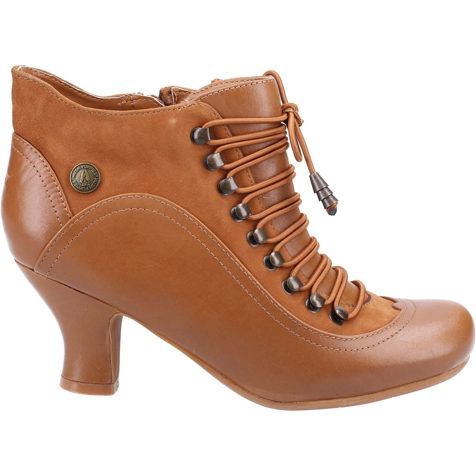 Hush Puppies Vivianna Leder Damen Stiefeletten In Beige