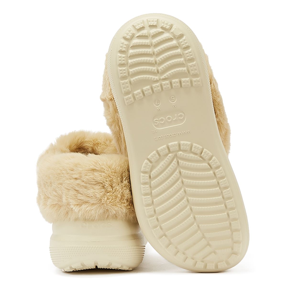 Crocs Furever Crush Clog Knochen Damen Beige Komfortschuhe