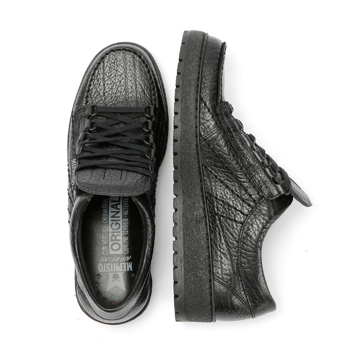 Mephisto Rainbow Mamouth 714 Leder Herren Schwarz Schnürschuhe