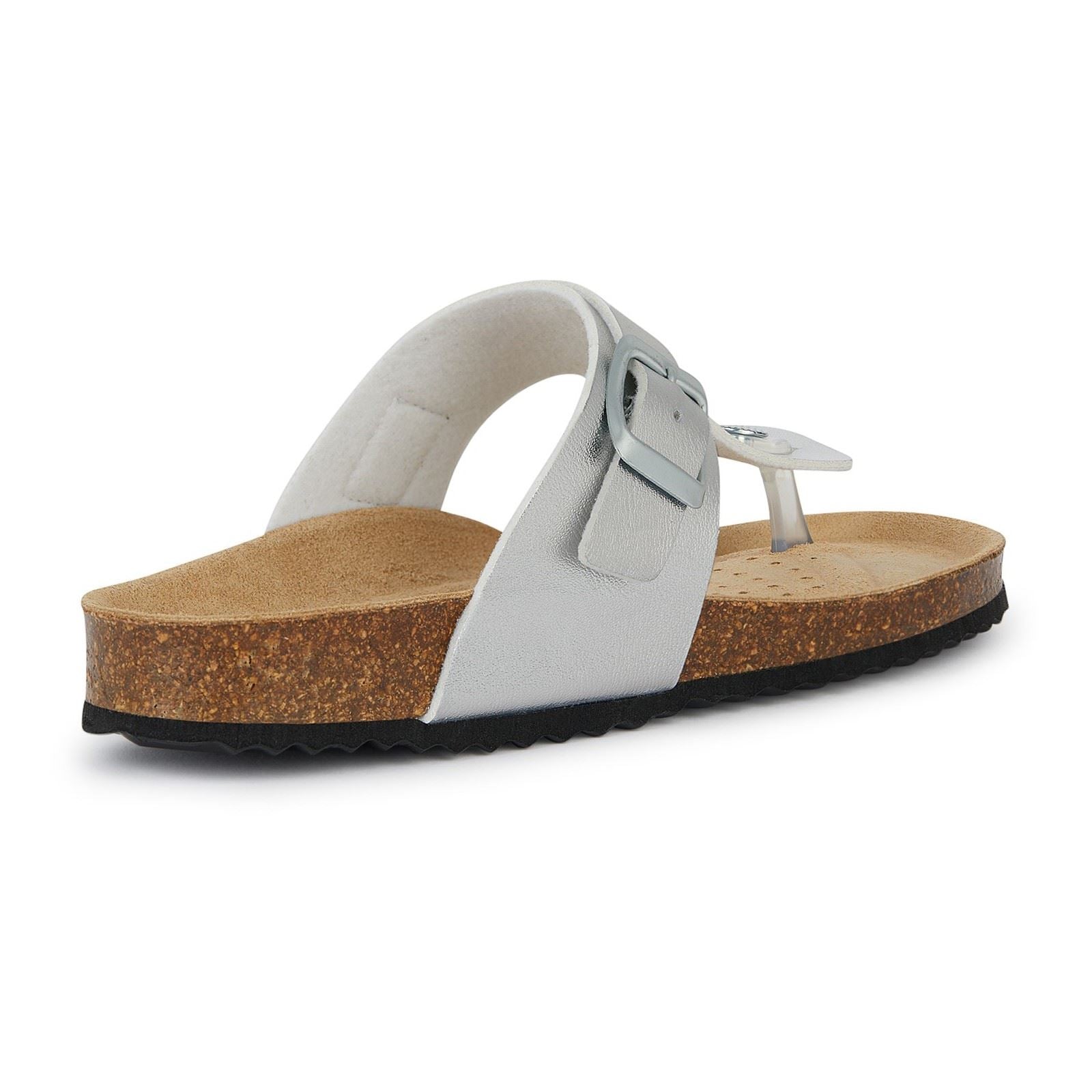 Geox D Brionia Metal Damen Silberne Sandalen