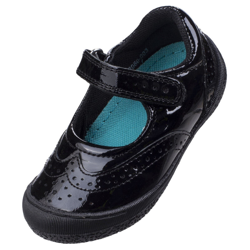 Hush Puppies Rina Junior Patent Mädchenschuhe Aus Schwarzem Lackleder
