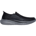 Skechers Slade Cooper Leder Herrenschuhe, Schwarze Farbe Mokassins