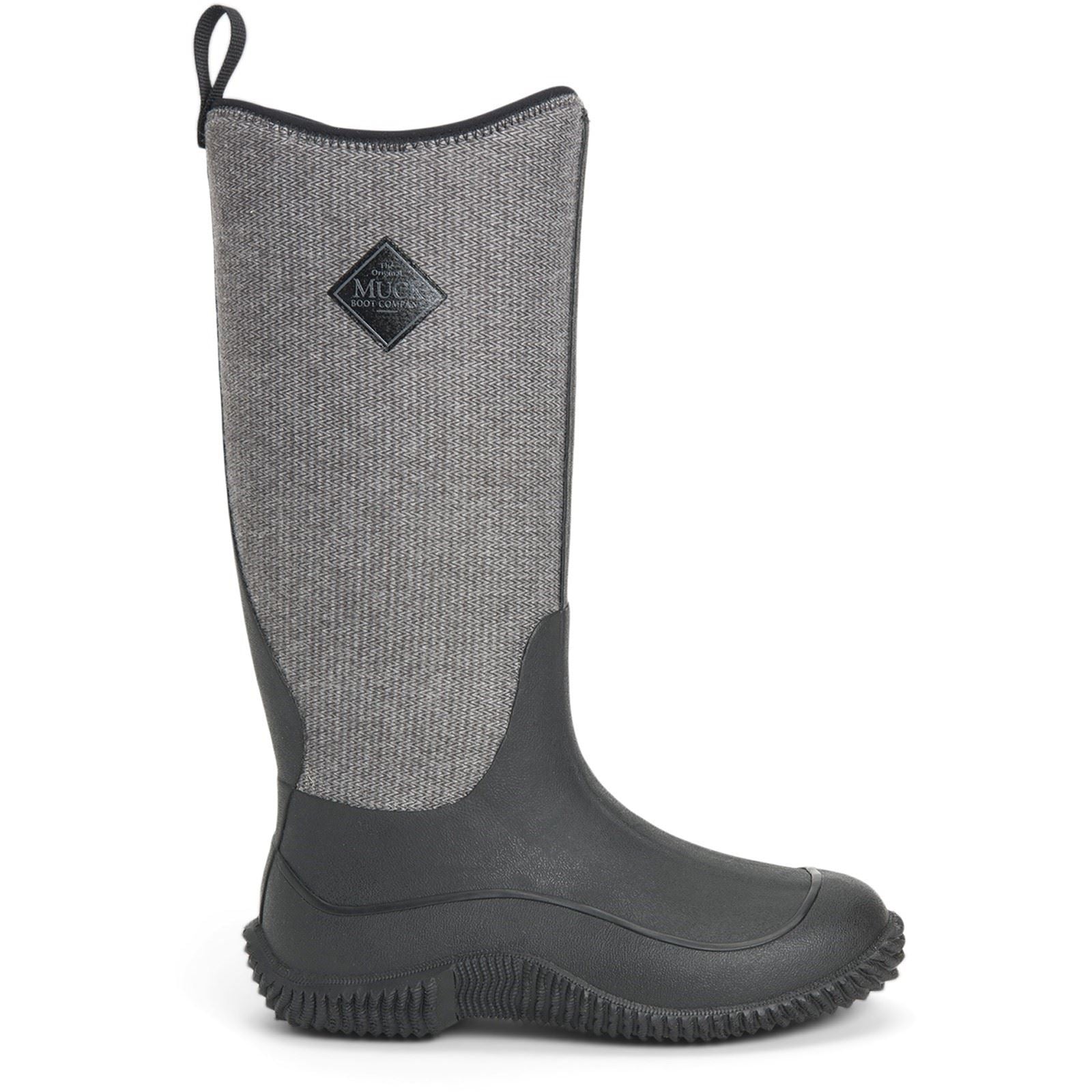 Muck Boots Hale Gummistiefel Schwarz Mit Flauschigem Hahnentrittmuster