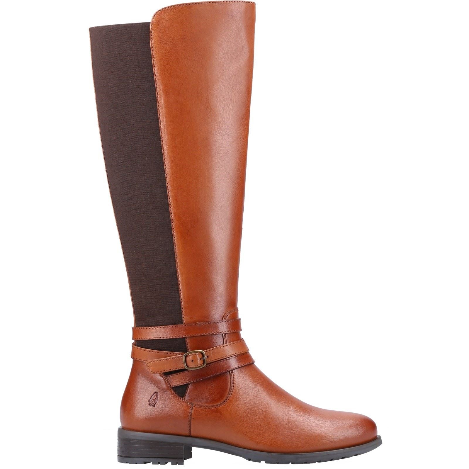 Hush Puppies Vanessa Damen Kniehohe Stiefel aus Braunem Leder mit Absatz