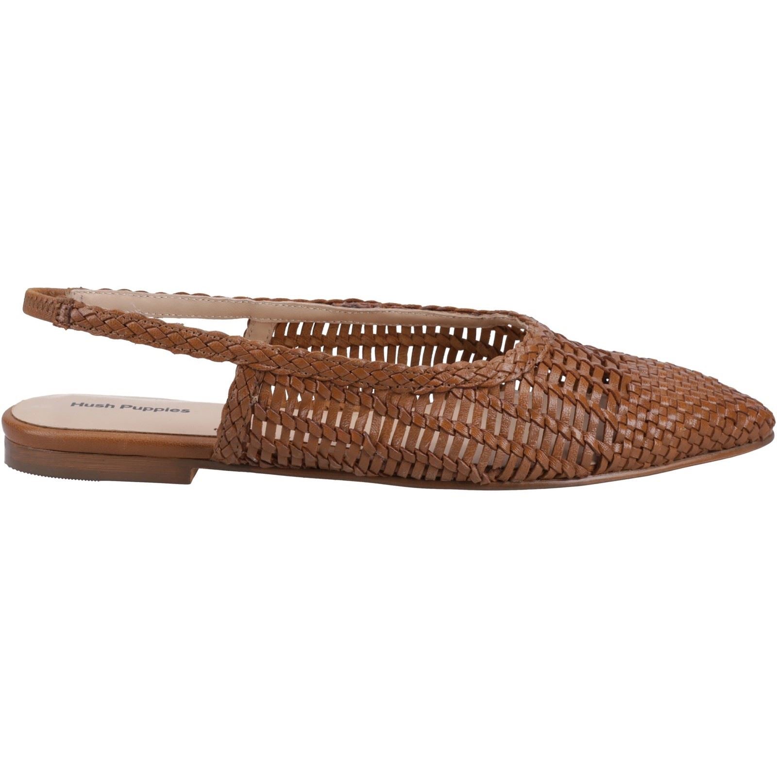 Hush Puppies Dalia Woven Damen Flache Schuhe Aus Leder In Tan