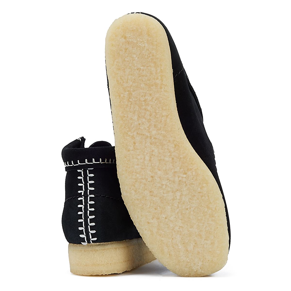 Clarks Originals Wallabee Stitch Wildleder-Damenschuhe In Schwarz Übersetzen.