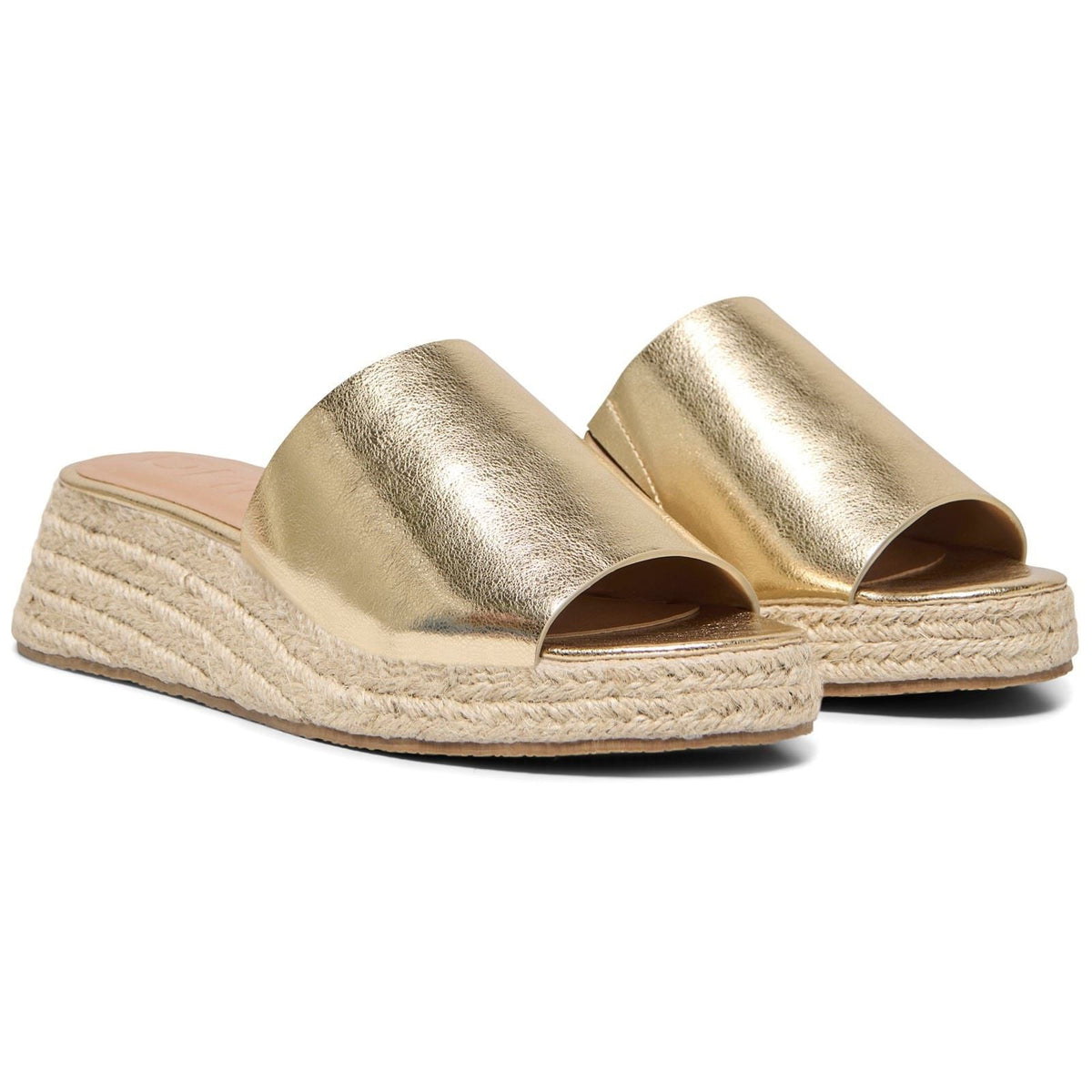 ONLY MINERVA 3 Damen Sabots Aus Synthetik In Gold