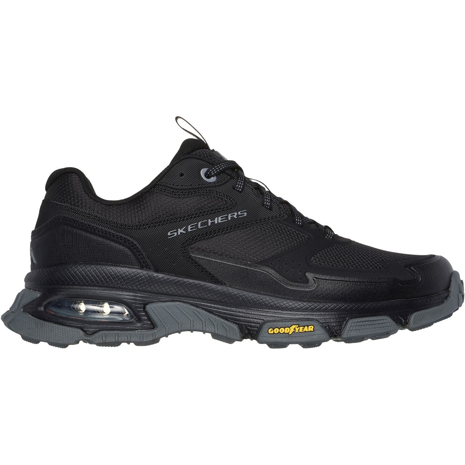 Skechers Skech-Air Sleek Envoy Leder Herren Schwarze Wanderschuhe