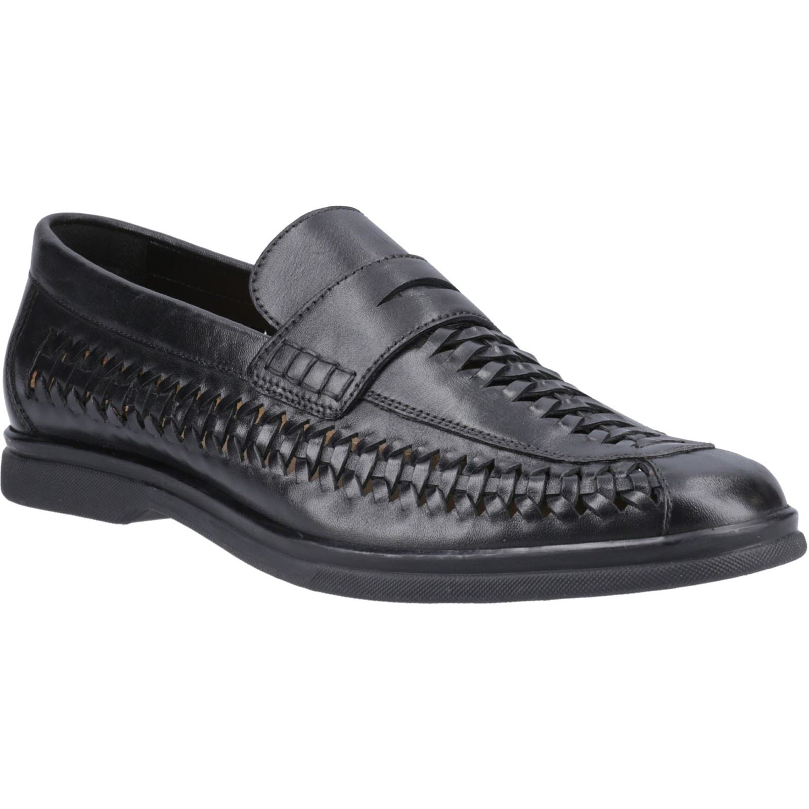 Hush Puppies Bowie Herrenschwarze Lederslipper
