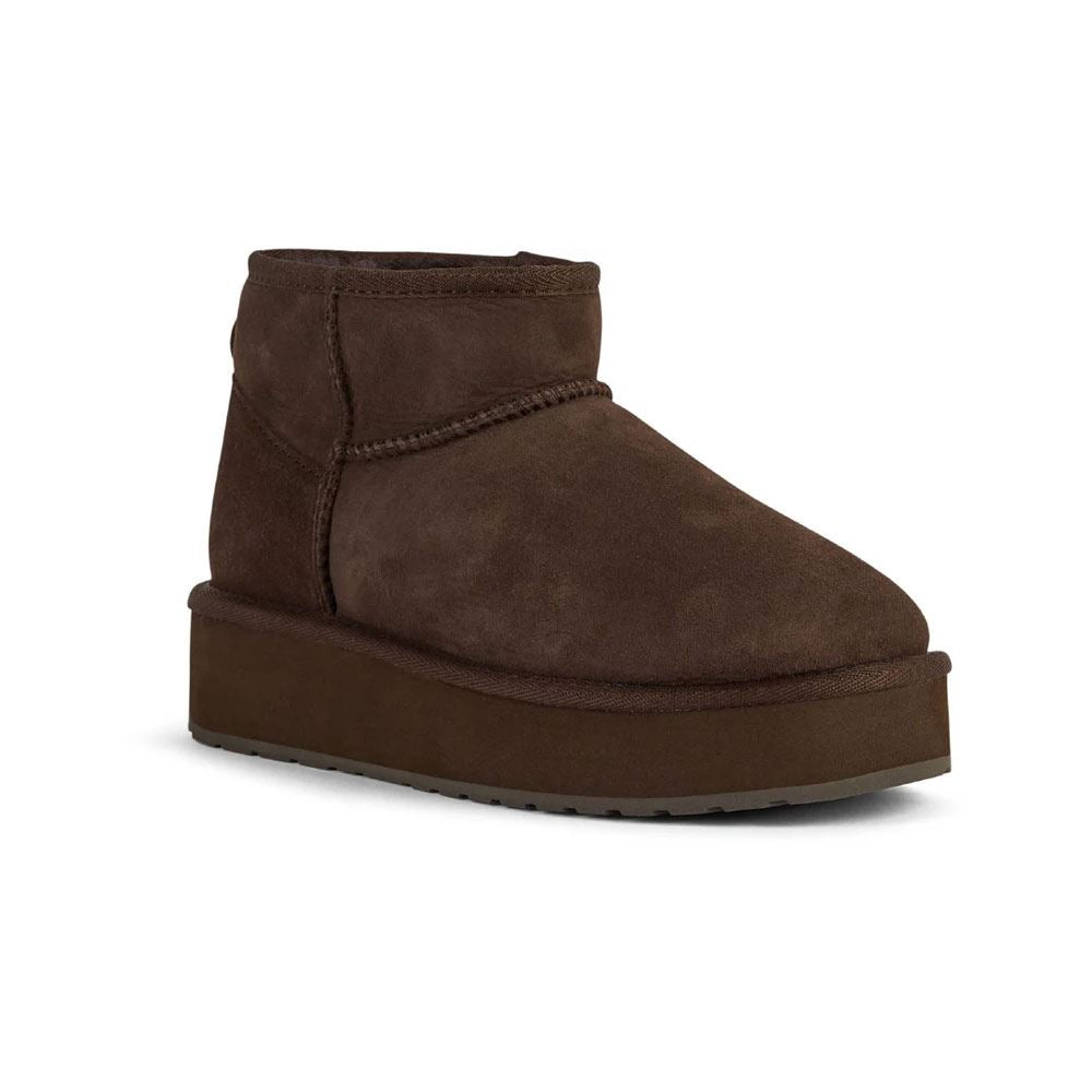 Emu Australia Stinger Micro Flatform 2.0 Schaffell Damen Braune Stiefel