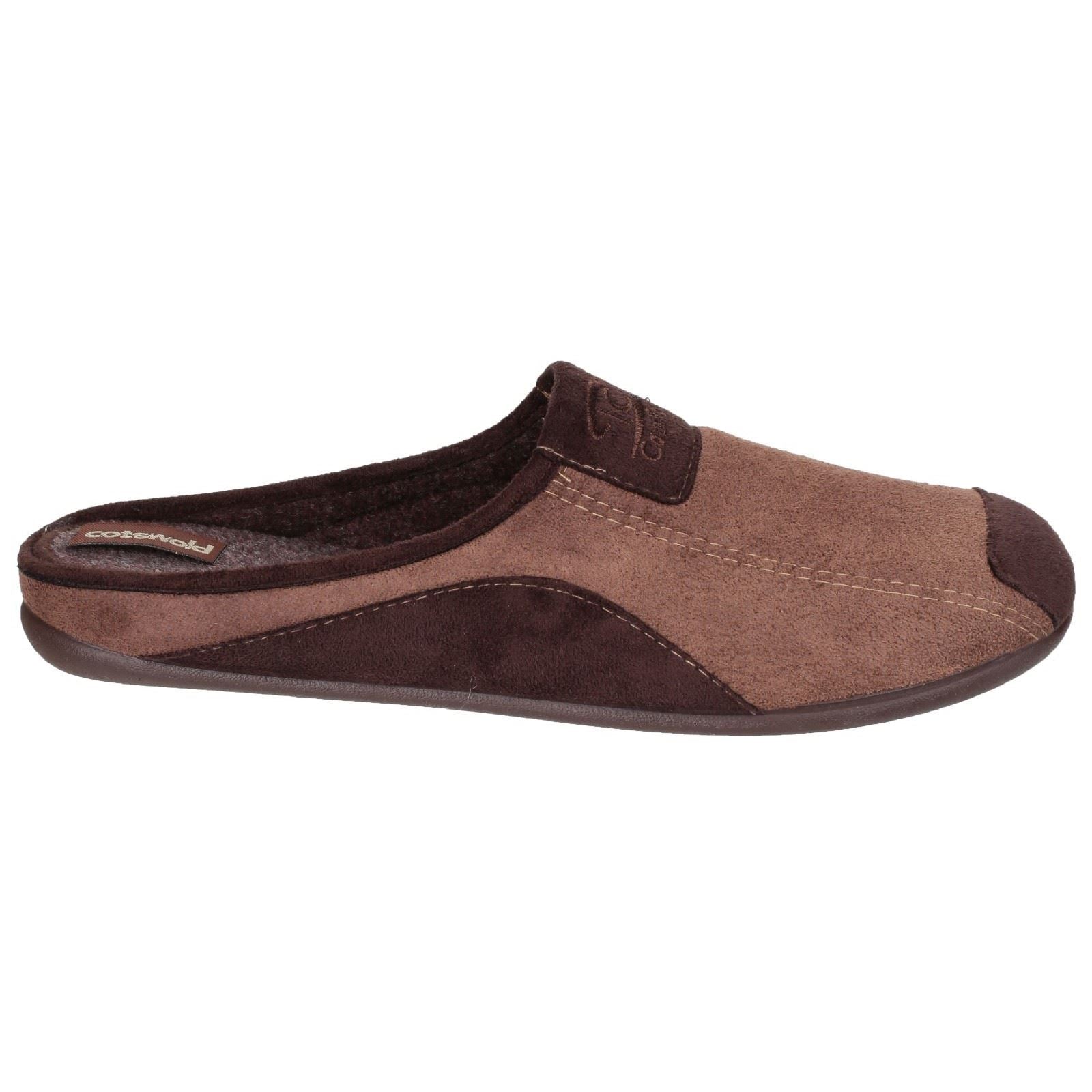 Cotswold Westwell Stoff Herren Hausschuhe In Braun