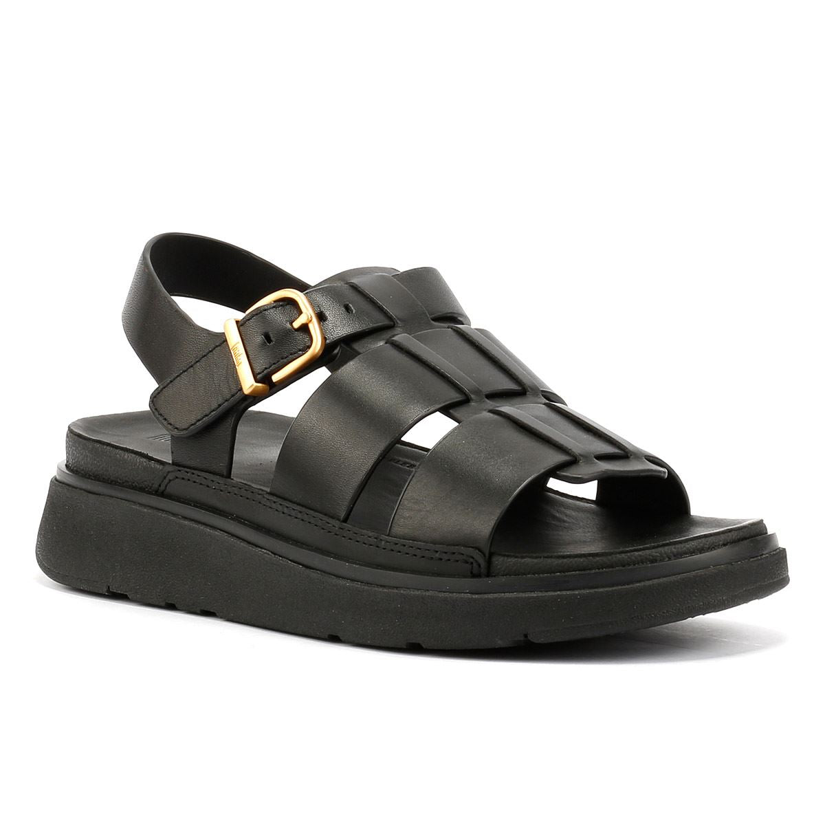 FitFlop GEN-FF Fisherman Damen Sandalen Aus Schwarzem Leder