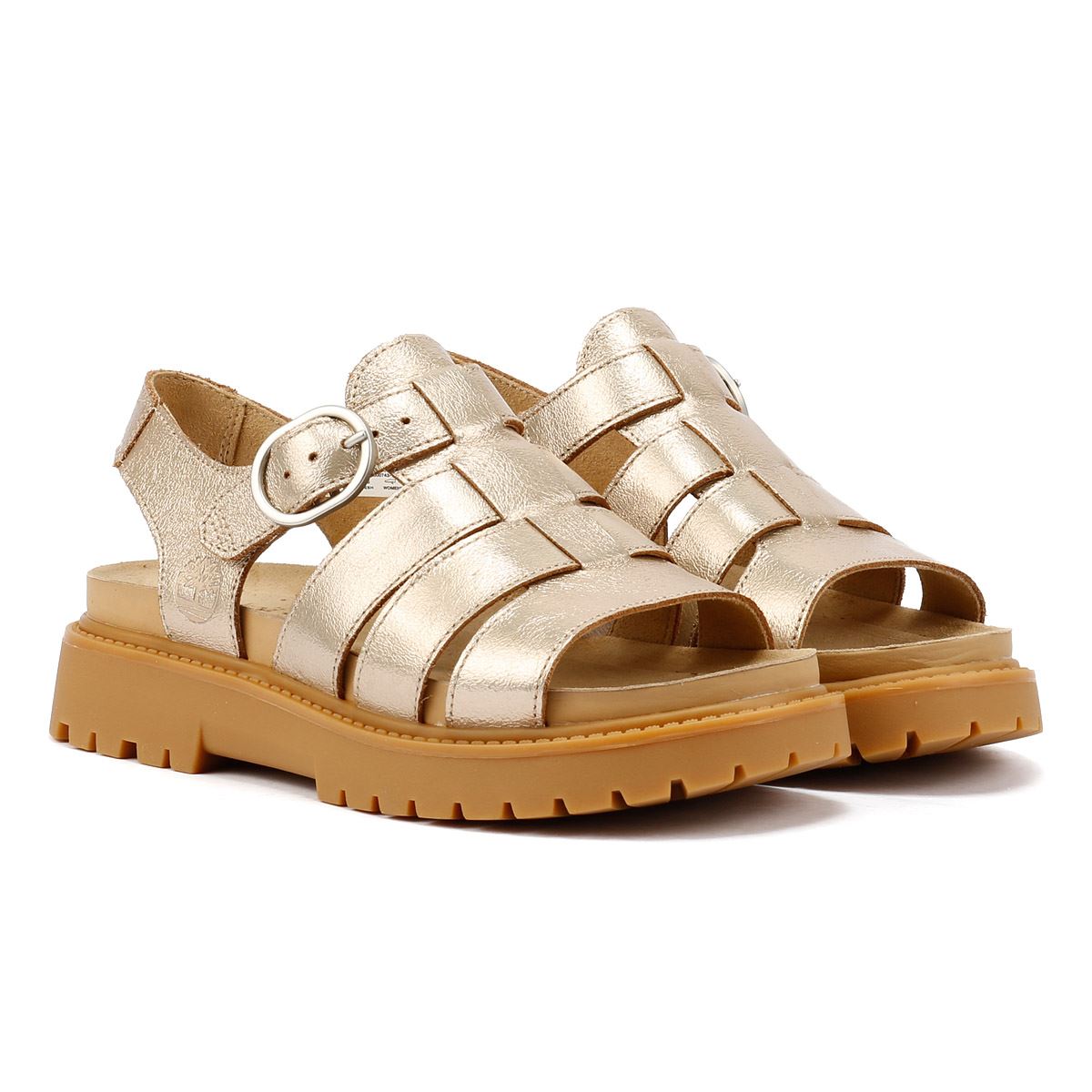 Timberland Clairemont Way Fisherman Damen Sandalen Aus Leder In Gold