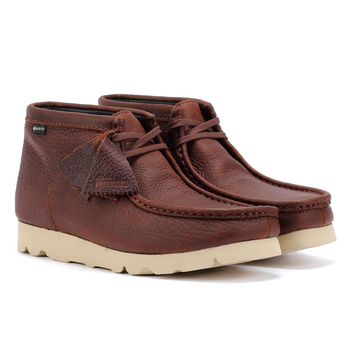 Clarks Originals Wallabee GTX Leder Herren Braun Stiefel