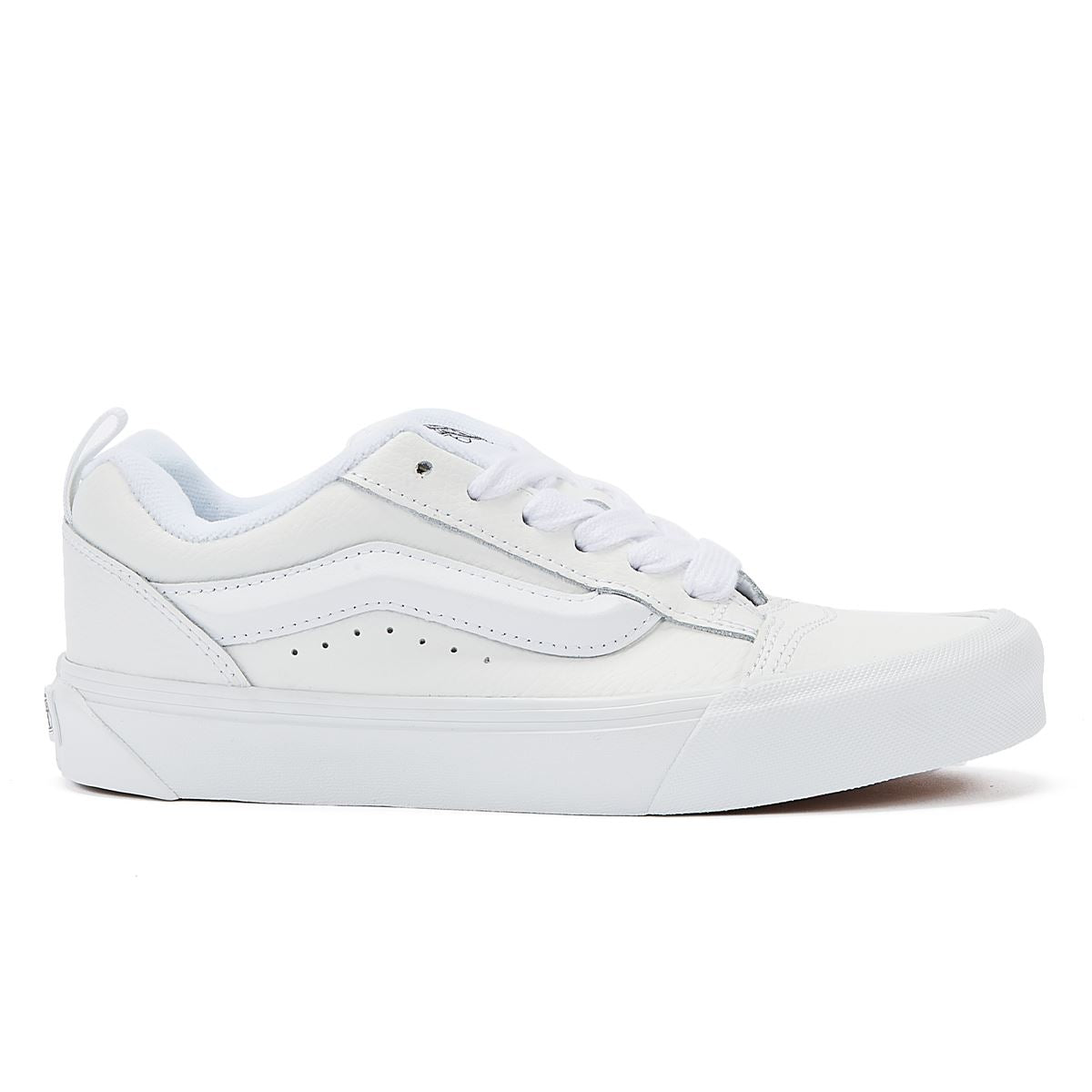 Vans Knu Skool Leder Wahre Damen Weiße Turnschuhe